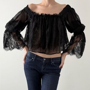 Free people fairy girl lace boho blouse